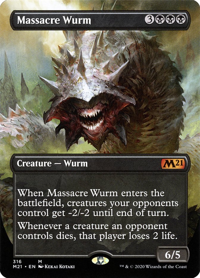 Massacre Wurm (Borderless Alternate Art) [Core Set 2021] | Gamers Paradise
