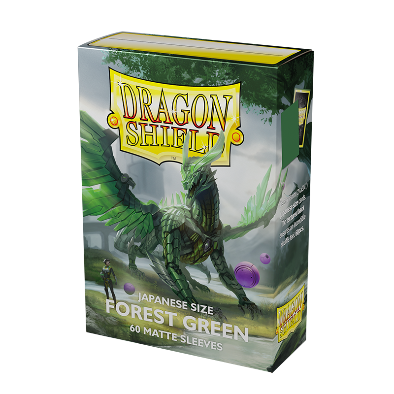 Dragon Shield: Japanese Size 60ct Sleeves - Forest Green (Matte) | Gamers Paradise