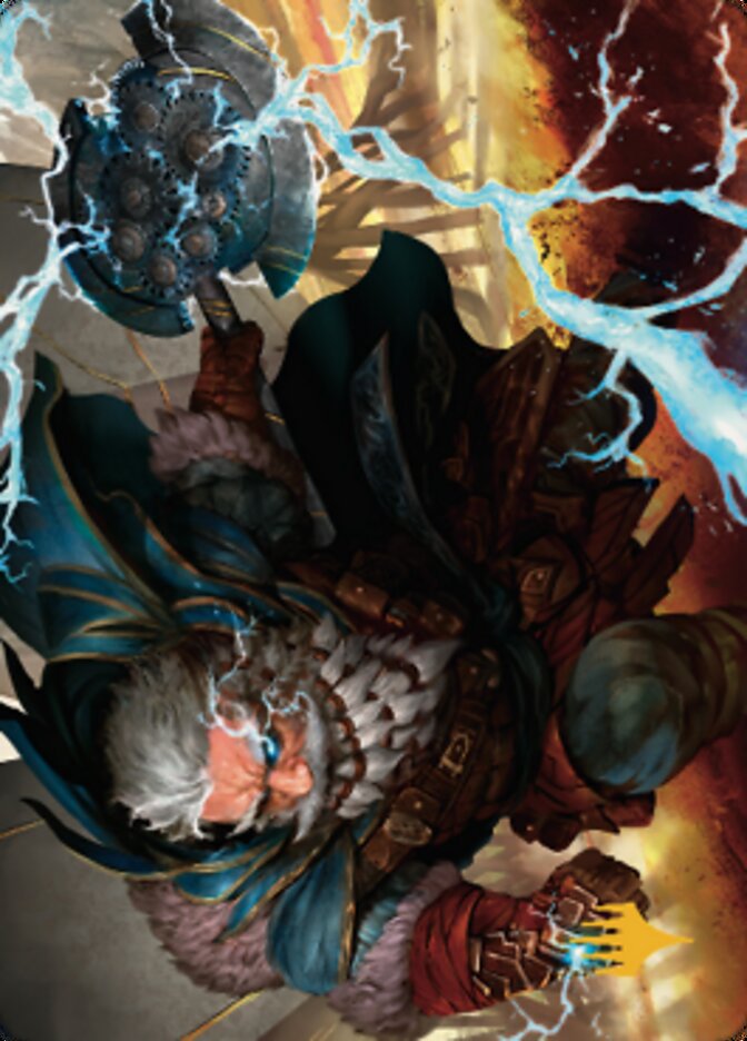 Electrostatic Infantry Art Card (Gold-Stamped Signature) [Dominaria United Art Series] | Gamers Paradise