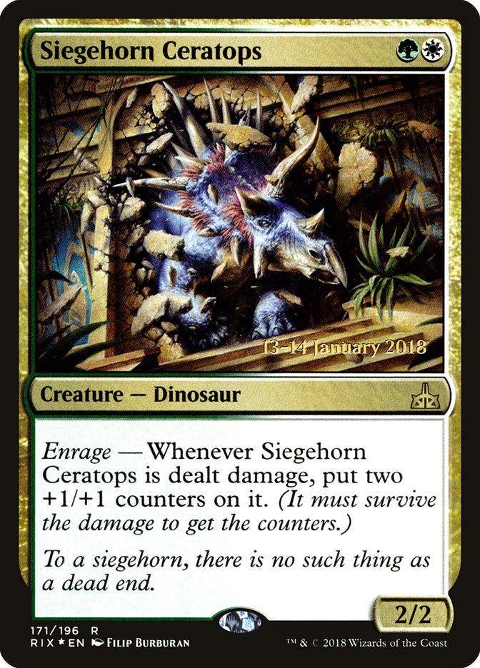 Siegehorn Ceratops [Rivals of Ixalan Prerelease Promos] | Gamers Paradise