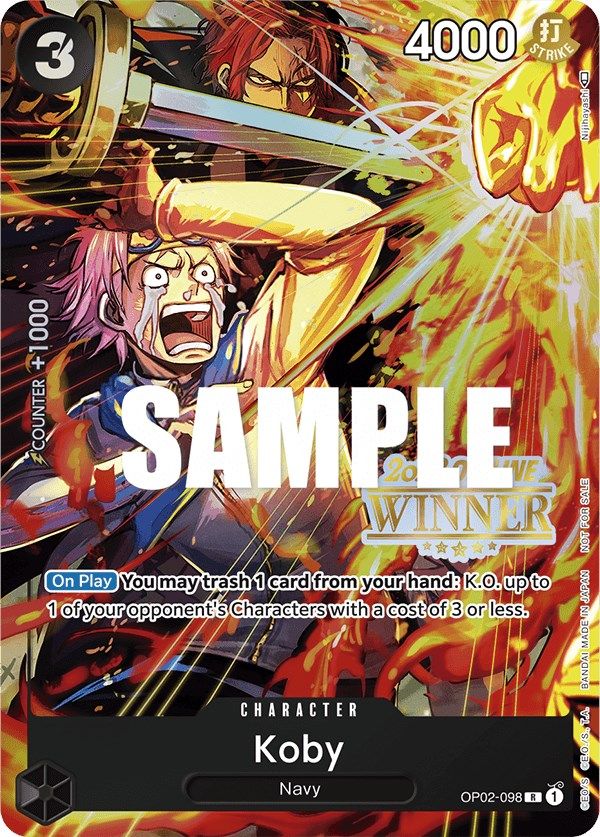 Koby (Offline Regional 2023) [Winner] [One Piece Promotion Cards] | Gamers Paradise