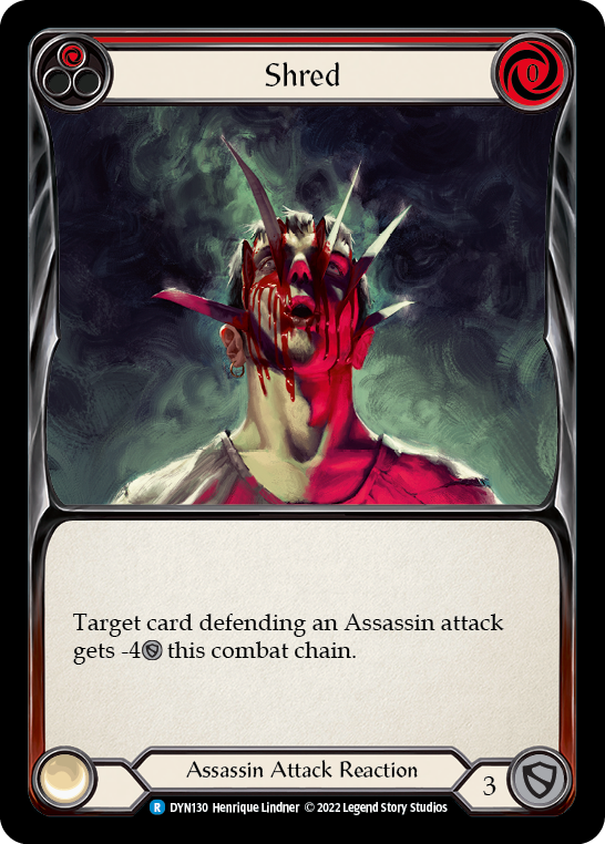 Shred (Red) [DYN130] (Dynasty)  Rainbow Foil | Gamers Paradise