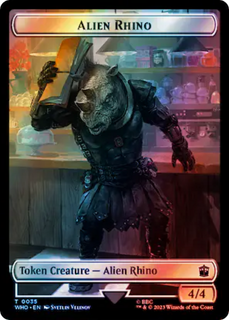 Alien Rhino // Treasure (0061) Double-Sided Token (Surge Foil) [Doctor Who Tokens] | Gamers Paradise