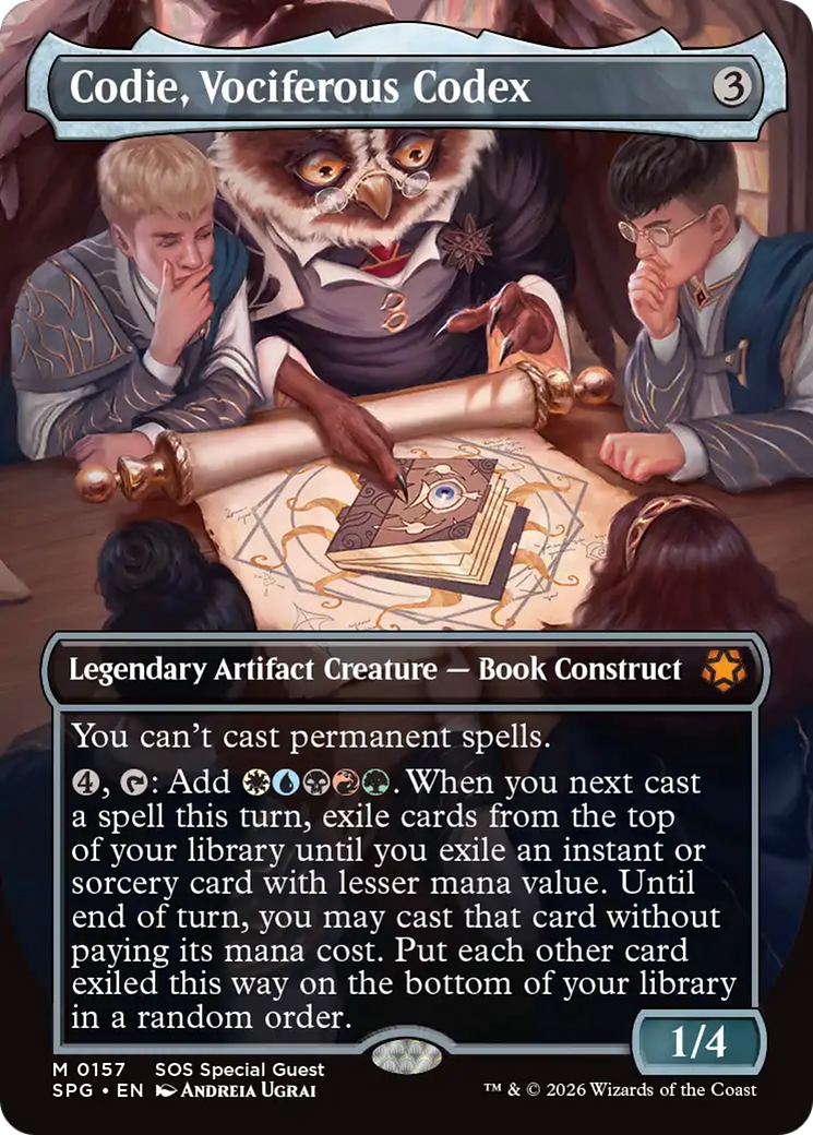Codie, Vociferous Codex (Borderless) [Secrets of Strixhaven Special Guests] | Gamers Paradise