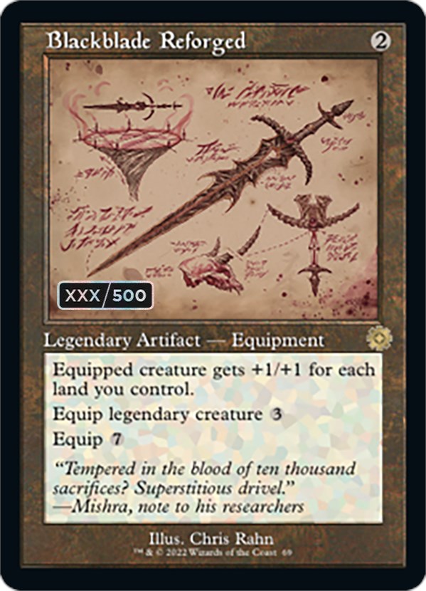 Blackblade Reforged (Retro Schematic) (Serialized) [The Brothers' War Retro Artifacts] | Gamers Paradise