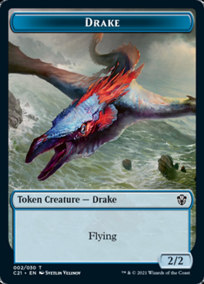 Drake // Elemental (002) Double-Sided Token [Commander 2021 Tokens] | Gamers Paradise