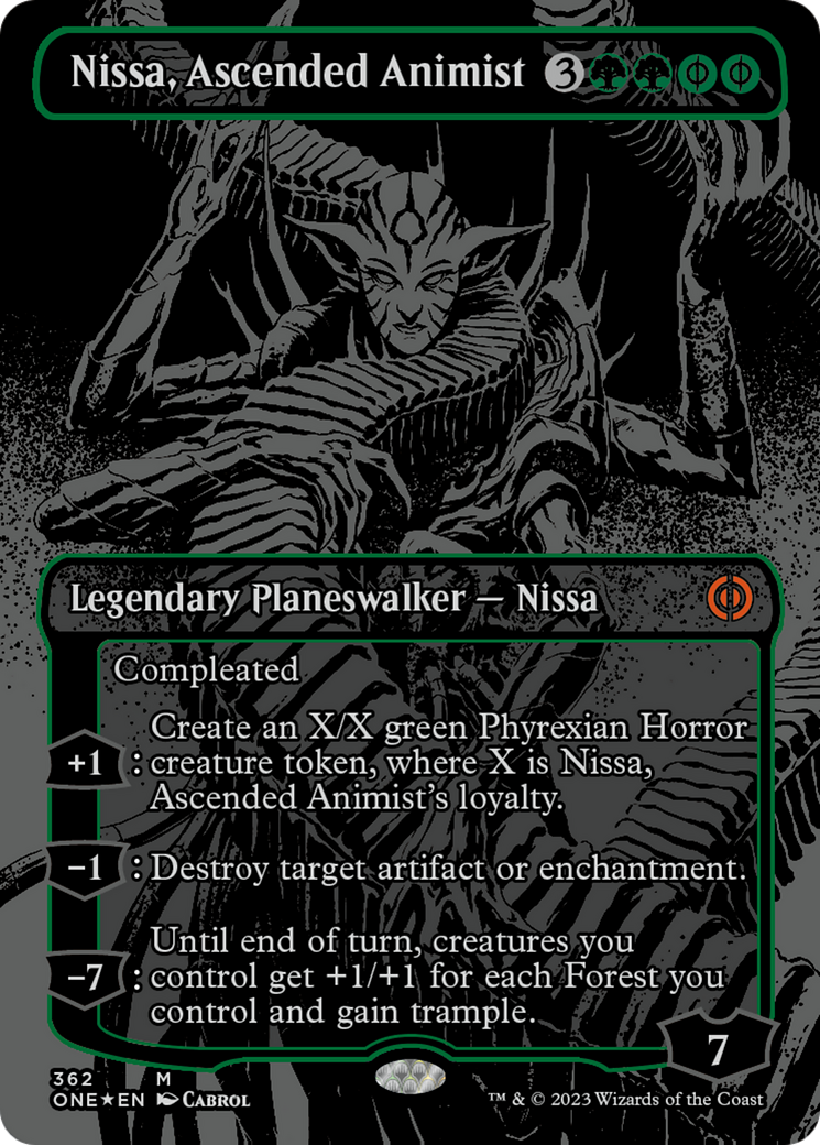 Nissa, Ascended Animist (Oil Slick Raised Foil) [Phyrexia: All Will Be One] | Gamers Paradise