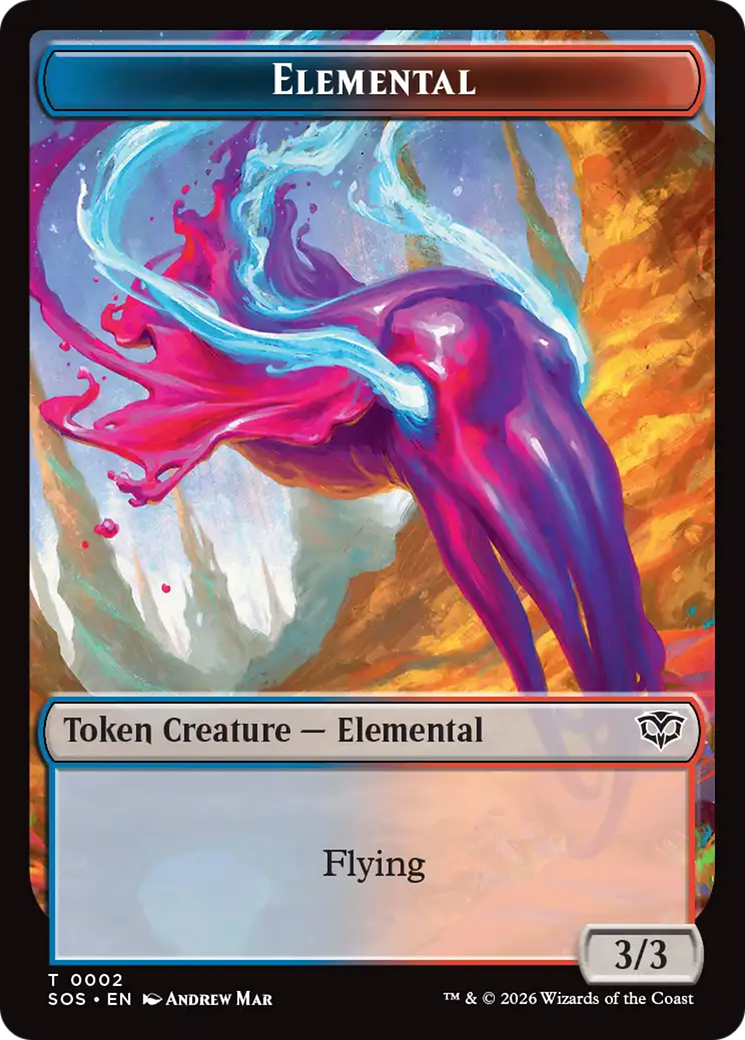 Fractal (0004) // Elemental (0002) Double-Sided Token [Secrets of Strixhaven Tokens] | Gamers Paradise
