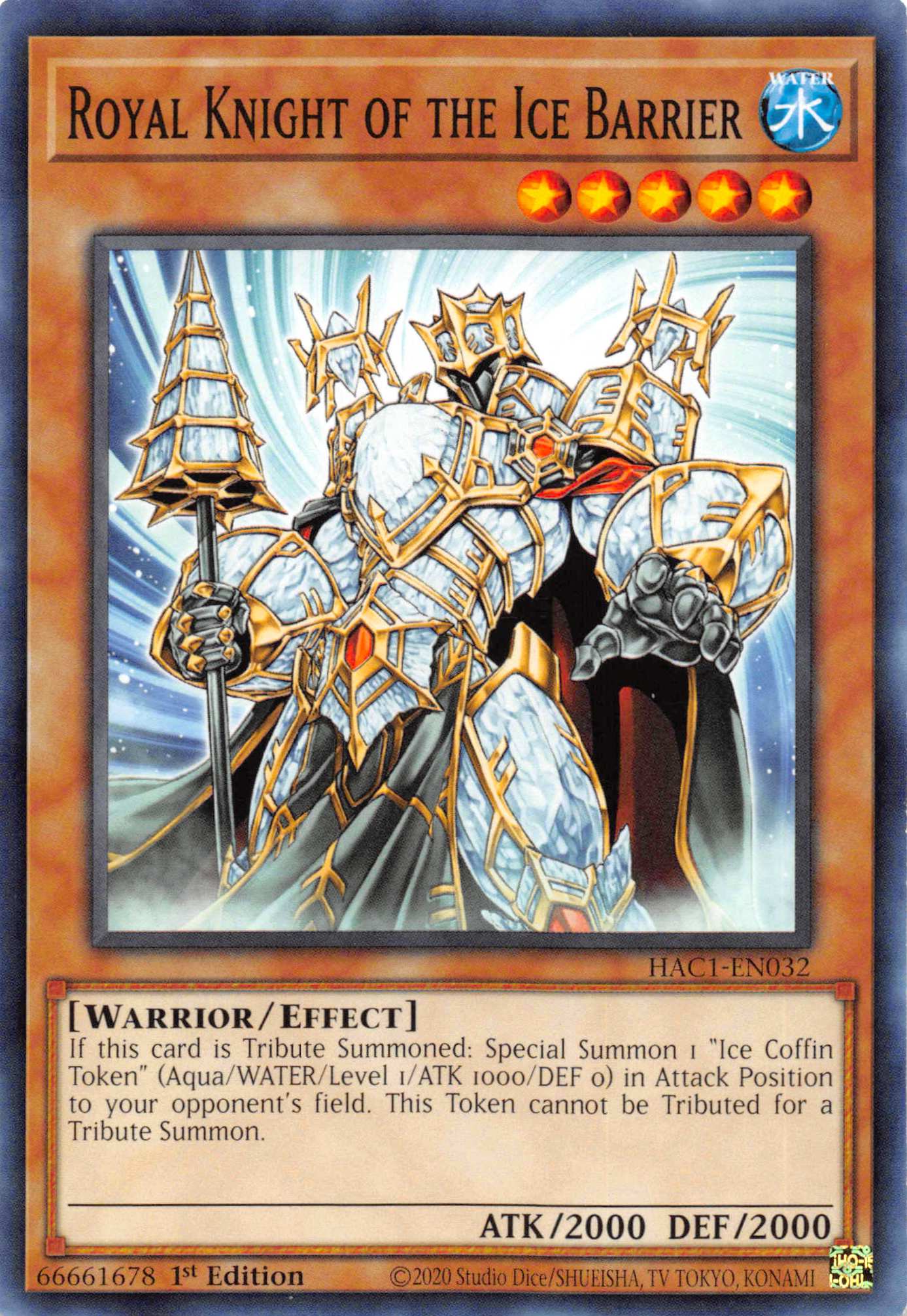 Royal Knight of the Ice Barrier [HAC1-EN032] Common | Gamers Paradise