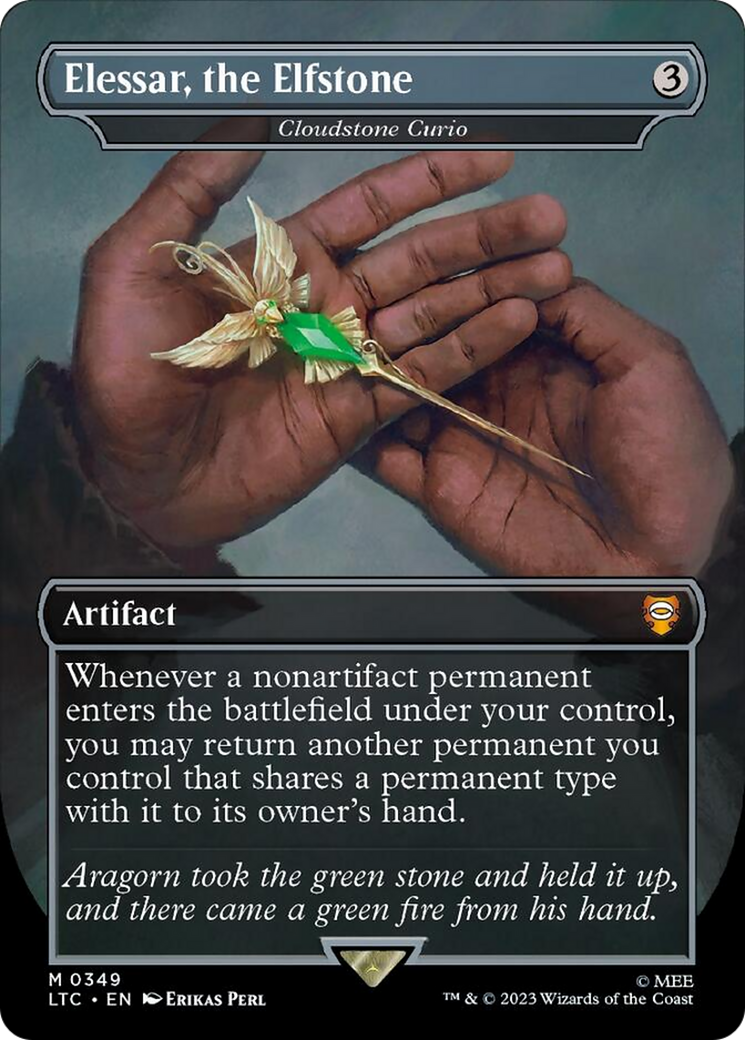 Elessar, the Elfstone - Cloudstone Curio (Borderless) (Surge Foil) [The Lord of the Rings: Tales of Middle-Earth Commander] | Gamers Paradise