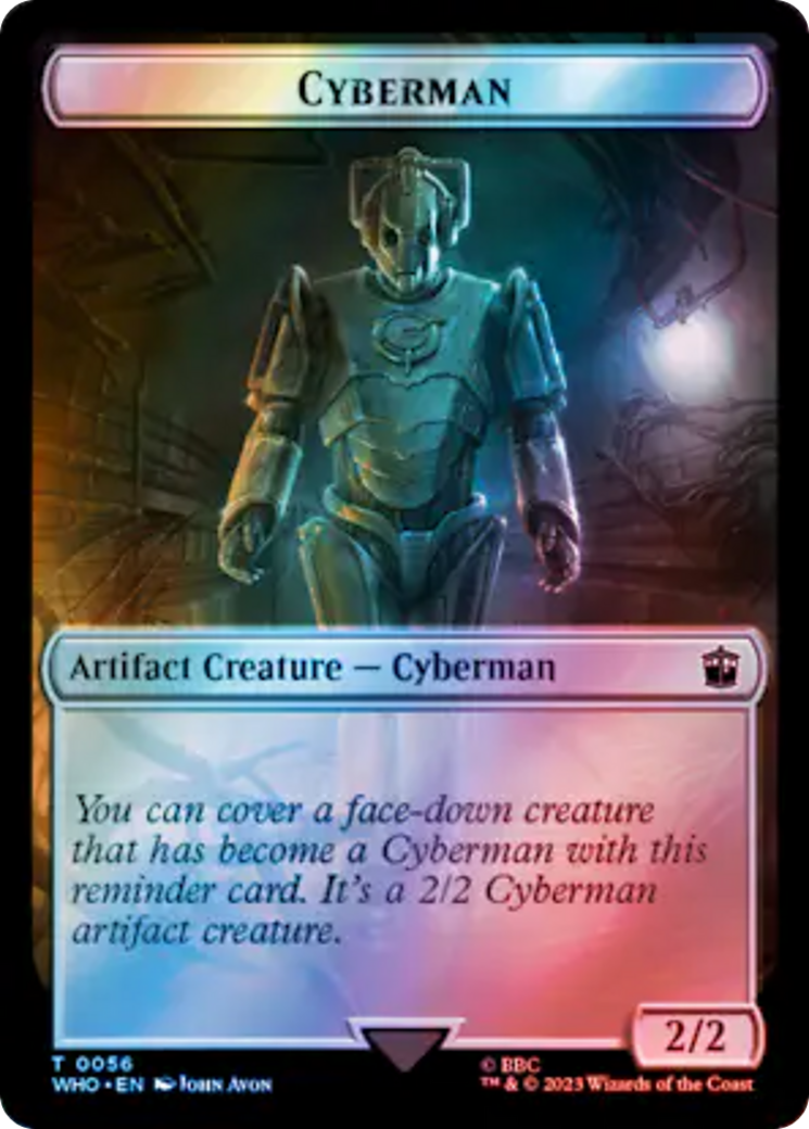Soldier // Cyberman Double-Sided Token (Surge Foil) [Doctor Who Tokens] | Gamers Paradise