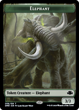 Elephant // Cat (008) Double-Sided Token [Dominaria Remastered Tokens] | Gamers Paradise