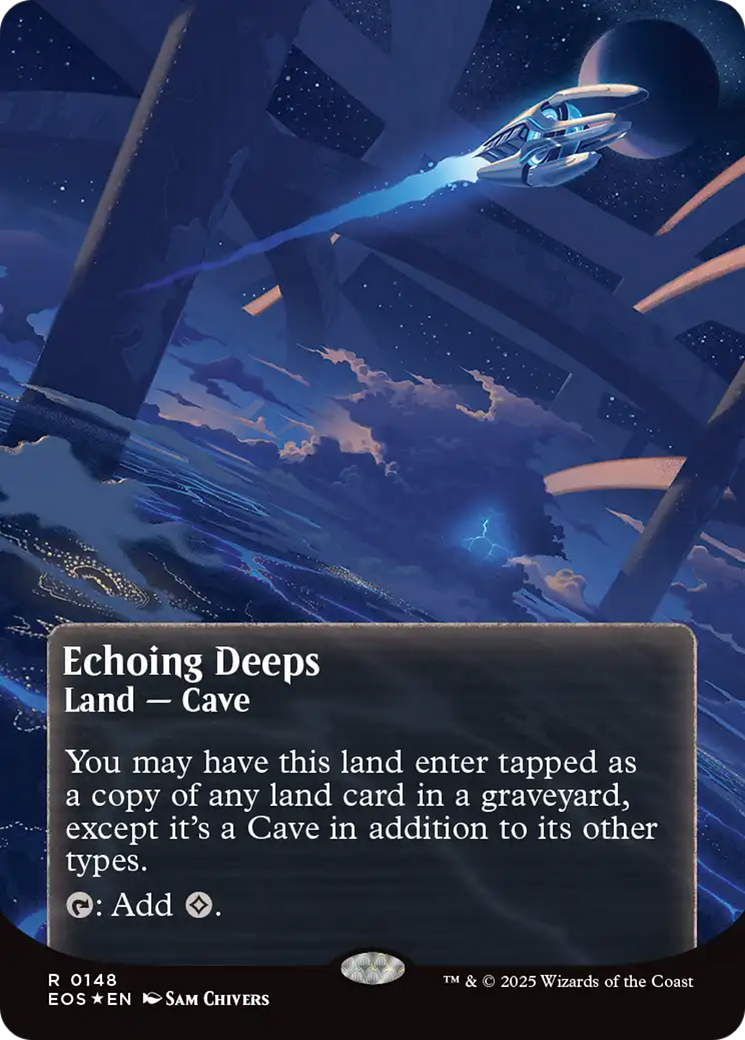 Echoing Deeps (0148) (Borderless) (Galaxy Foil) [Edge of Eternities: Stellar Sights] | Gamers Paradise