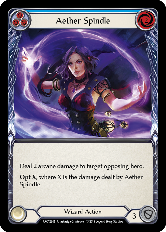 Aether Spindle (Blue) [ARC128-R] (Arcane Rising)  1st Edition Rainbow Foil | Gamers Paradise