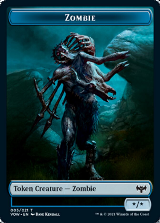 Zombie (008) // Zombie (005) Double-Sided Token [Innistrad: Crimson Vow Tokens] | Gamers Paradise
