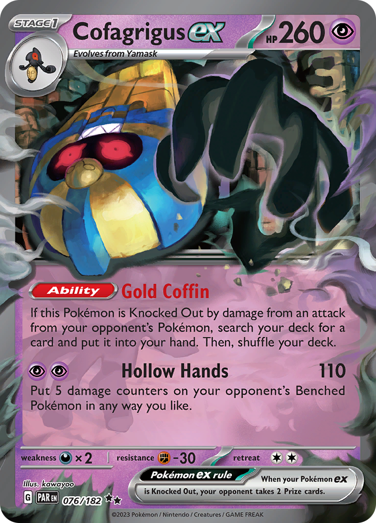 Cofagrigus ex (076/182) [Scarlet & Violet: Paradox Rift] | Gamers Paradise