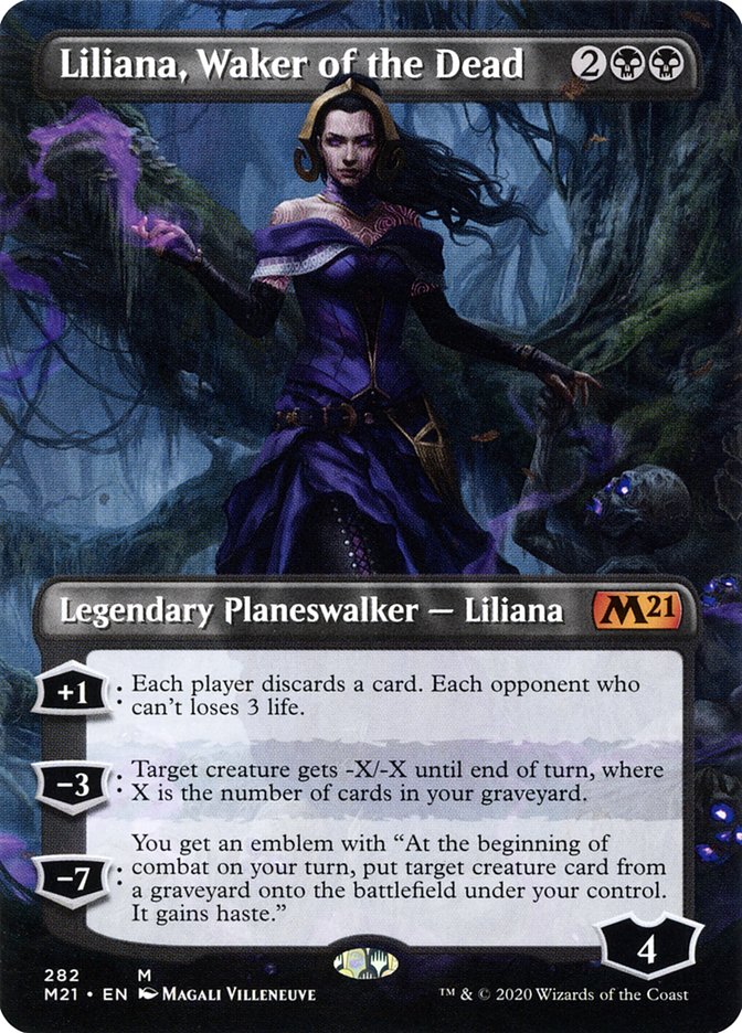 Liliana, Waker of the Dead (Borderless) [Core Set 2021] | Gamers Paradise