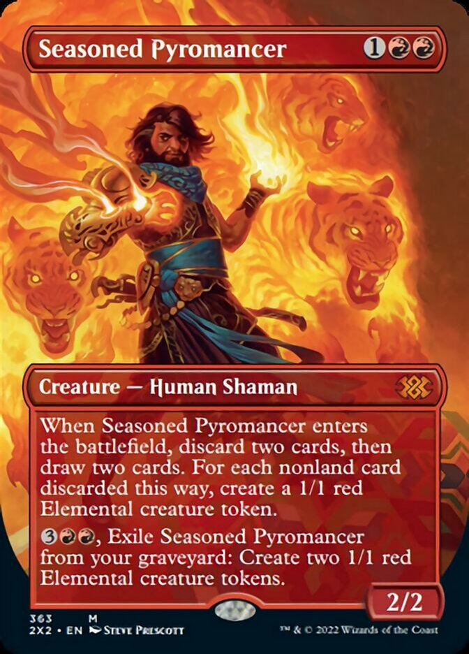 Seasoned Pyromancer (Borderless Alternate Art) [Double Masters 2022] | Gamers Paradise