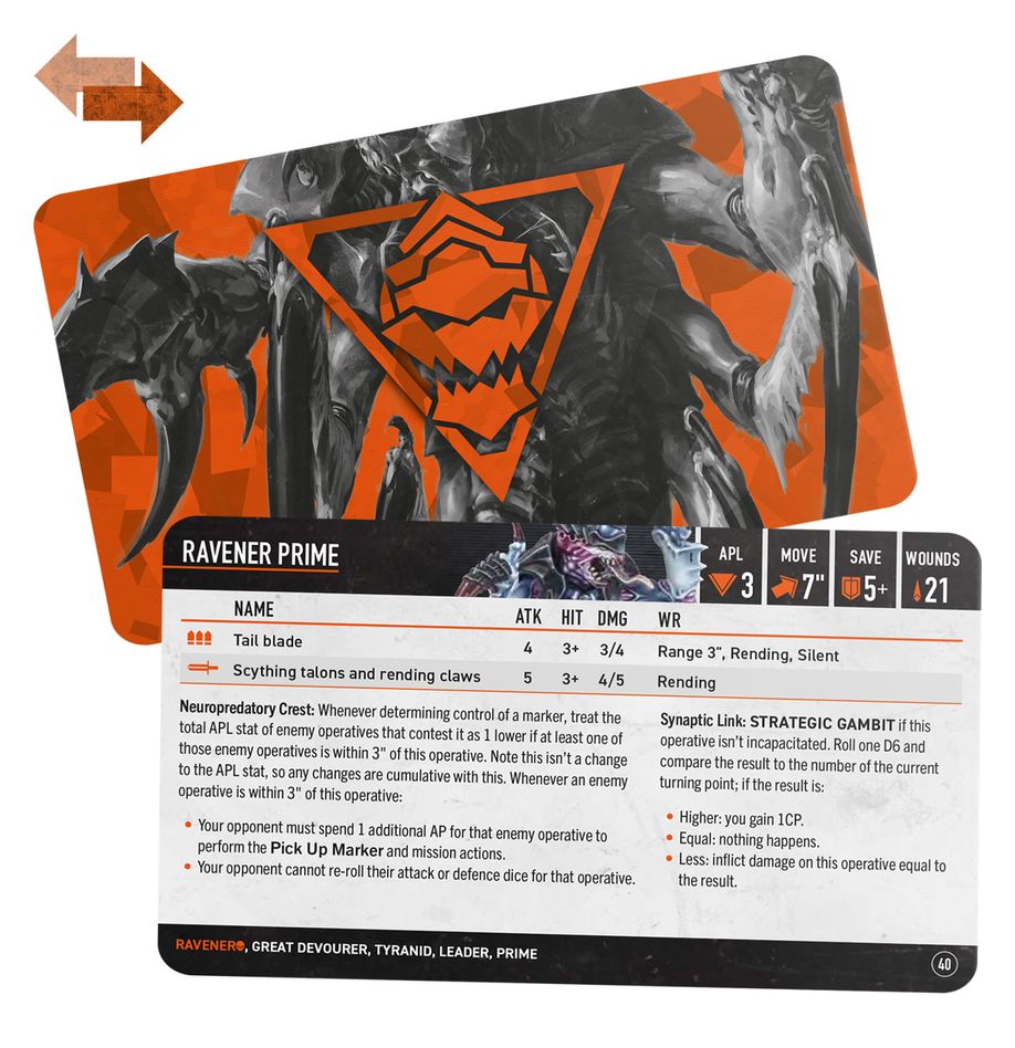 Warhammer 40k - Kill Team: Raveners – Datacards (PREORDER) | Gamers Paradise