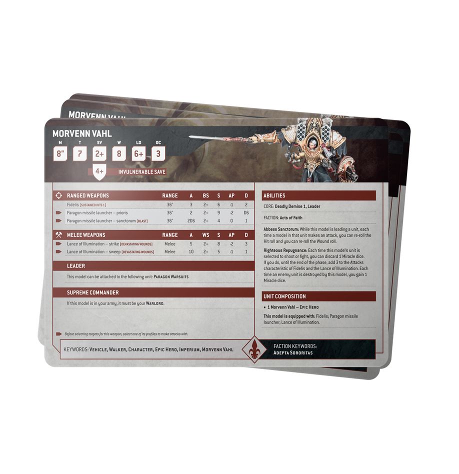 Warhammer 40k - Adepta Sororitas - Datasheet Cards | Gamers Paradise