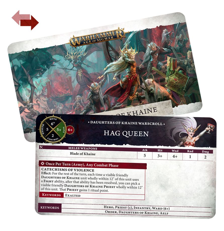 Warscroll Cards: Daughters of Khaine (PREORDER) | Gamers Paradise