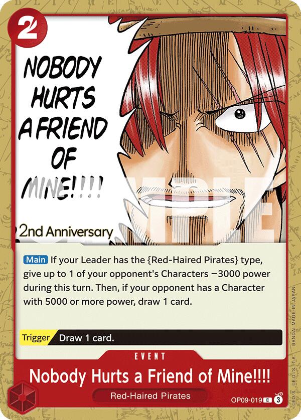 Nobody Hurts a Friend of Mine!!!! [Emperors in the New World: 2nd Anniversary Tournament Cards] | Gamers Paradise
