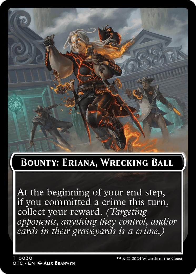 Bounty: Eriana, Wrecking Ball // Bounty Rules Double-Sided Token [Outlaws of Thunder Junction Commander Tokens] | Gamers Paradise