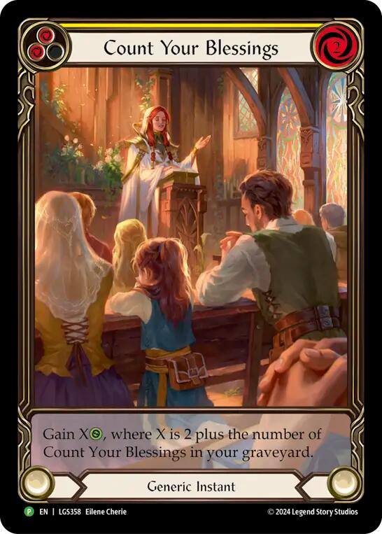 Count Your Blessings (Yellow) (Rainbow Foil) [LGS358] (Promo)  Rainbow Foil | Gamers Paradise