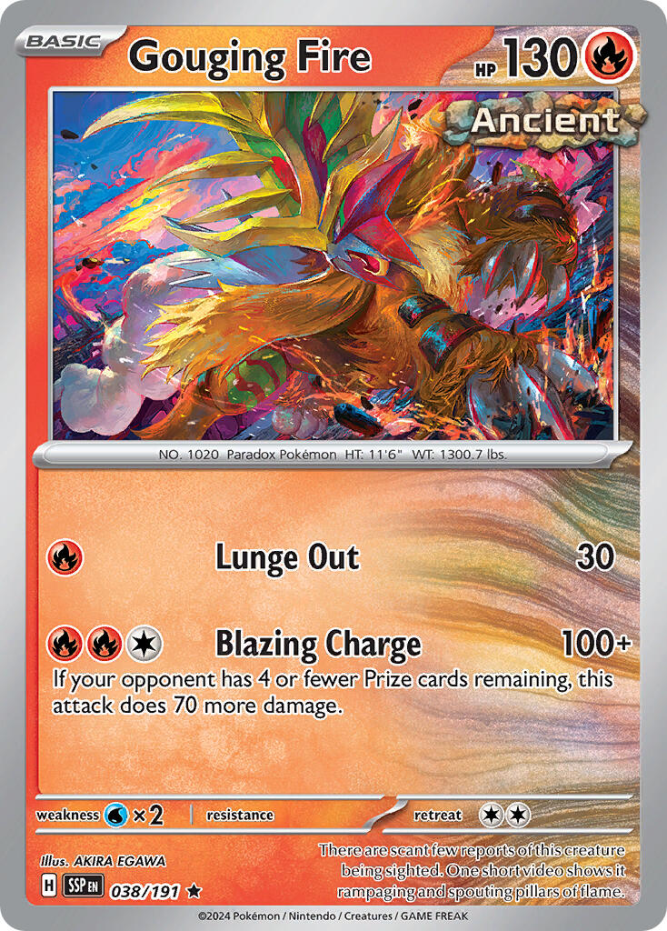 Gouging Fire (038/191) (Theme Deck Exclusive) [Scarlet & Violet: Surging Sparks] | Gamers Paradise