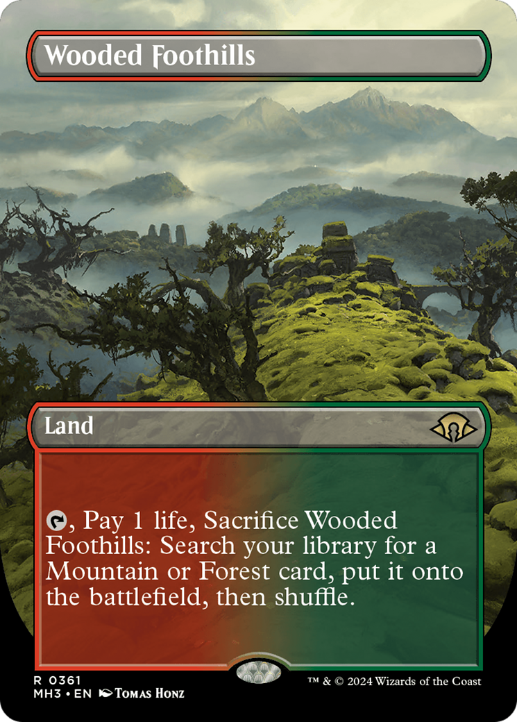 Wooded Foothills (Borderless) [Modern Horizons 3] | Gamers Paradise