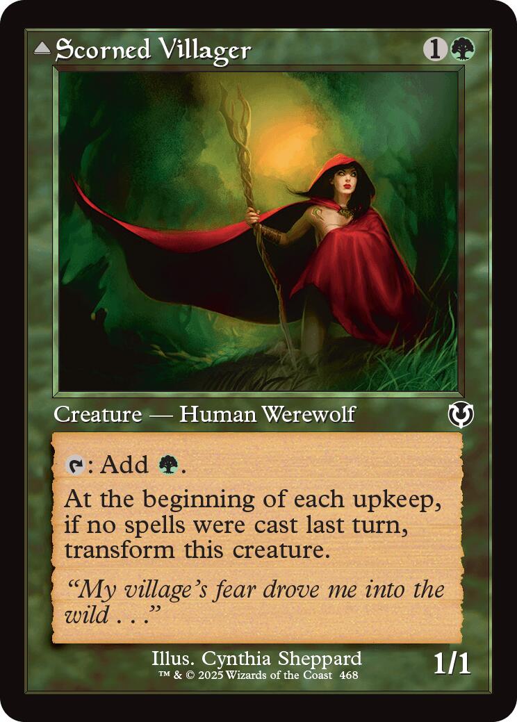 Scorned Villager // Scrounged Scythe (Retro Frame) [Innistrad Remastered] | Gamers Paradise