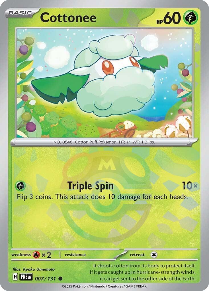 Cottonee (007/131) (Master Ball Pattern) [Scarlet & Violet: Prismatic Evolutions] | Gamers Paradise