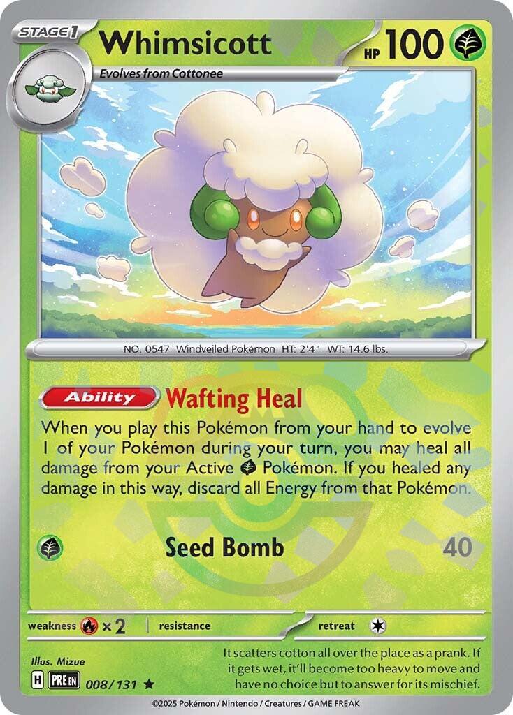 Whimsicott (008/131) (Master Ball Pattern) [Scarlet & Violet: Prismatic Evolutions] | Gamers Paradise