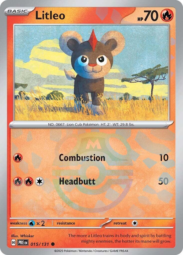 Litleo (015/131) (Master Ball Pattern) [Scarlet & Violet: Prismatic Evolutions] | Gamers Paradise