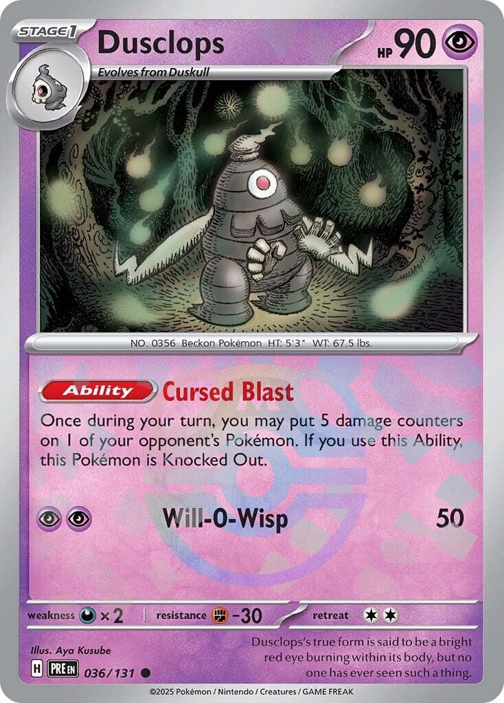 Dusclops (036/131) (Master Ball Pattern) [Scarlet & Violet: Prismatic Evolutions] | Gamers Paradise