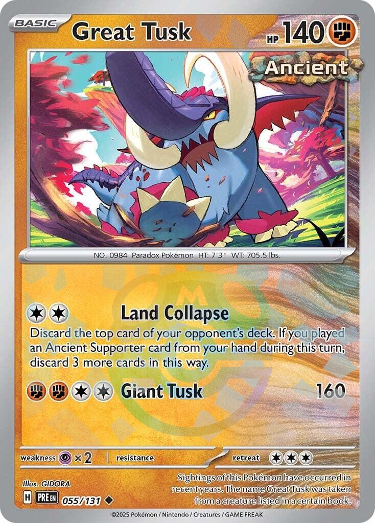 Great Tusk (055/131) (Master Ball Pattern) [Scarlet & Violet: Prismatic Evolutions] | Gamers Paradise