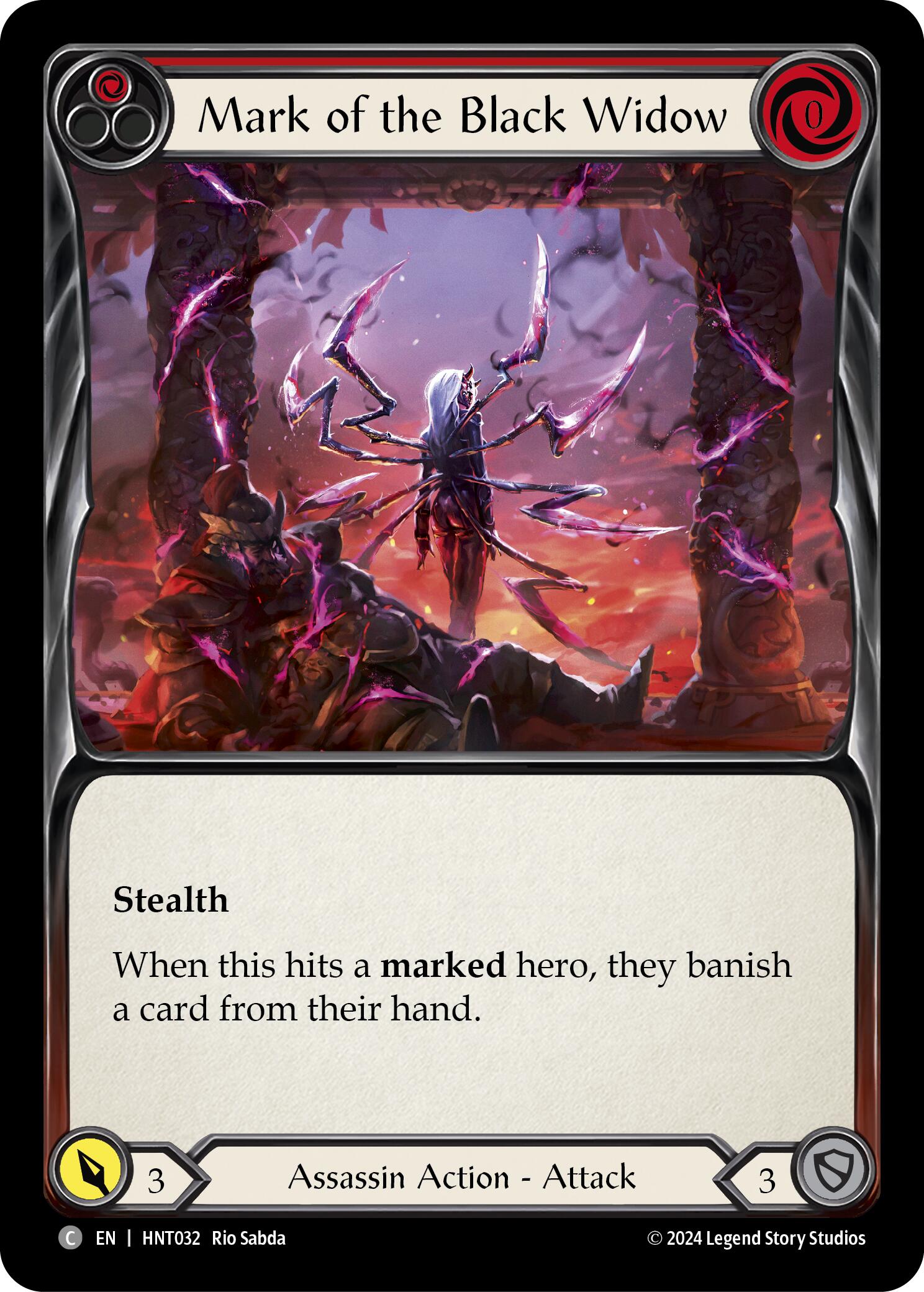 Mark of the Black Widow (Red) [HNT032] (The Hunted)  Rainbow Foil | Gamers Paradise