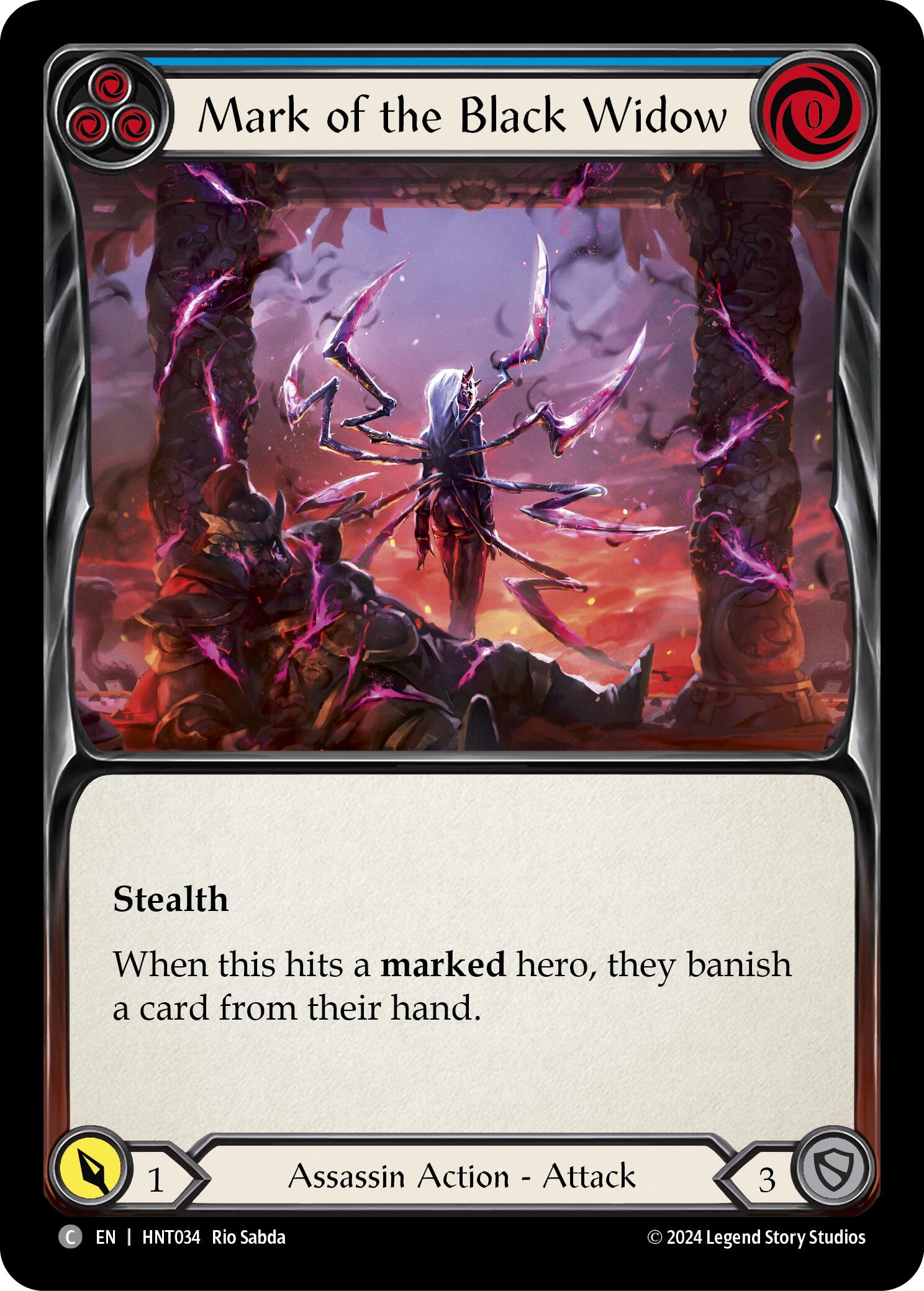 Mark of the Black Widow (Blue) [HNT034] (The Hunted)  Rainbow Foil | Gamers Paradise