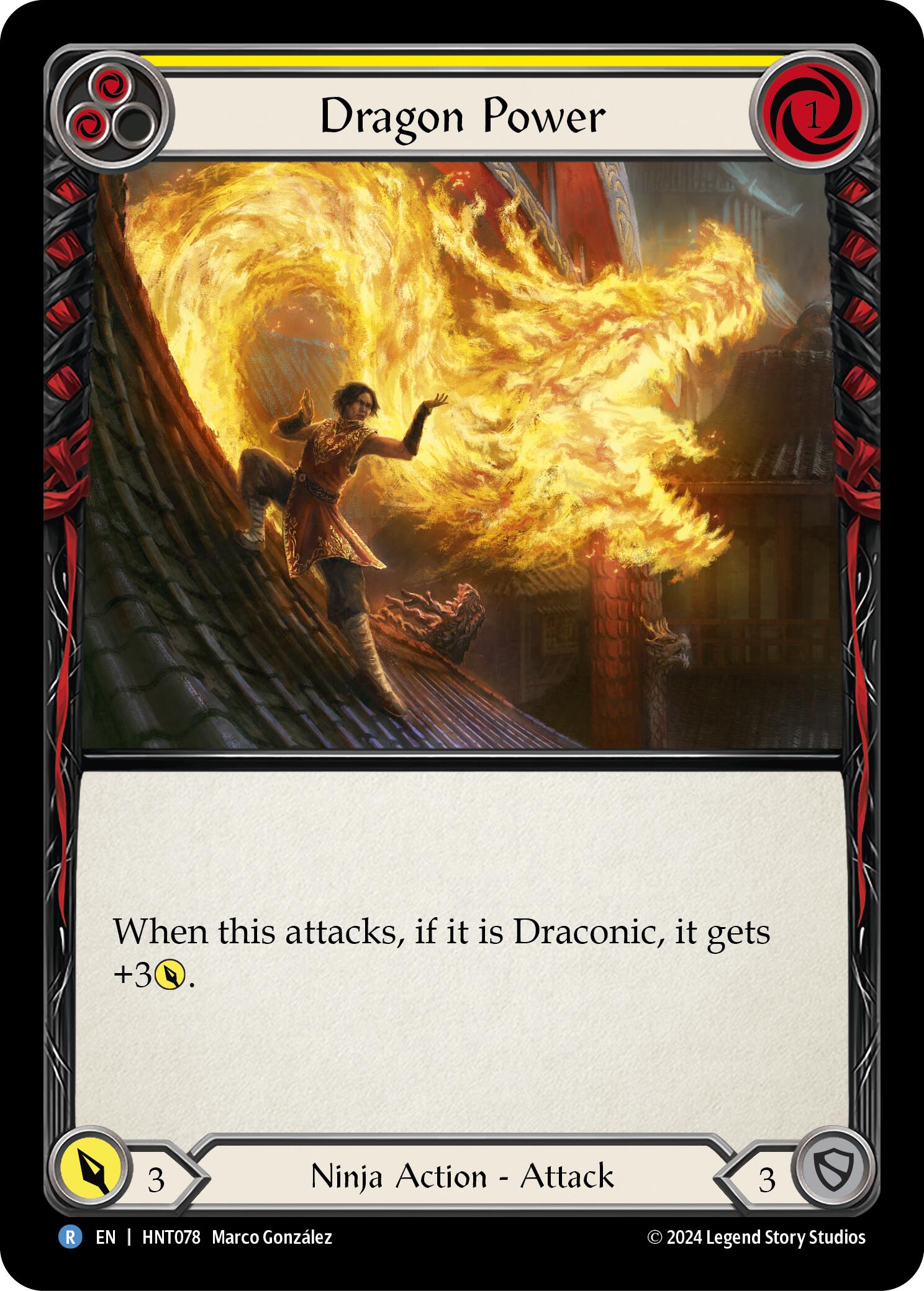 Dragon Power (Yellow) [HNT078] (The Hunted)  Rainbow Foil | Gamers Paradise