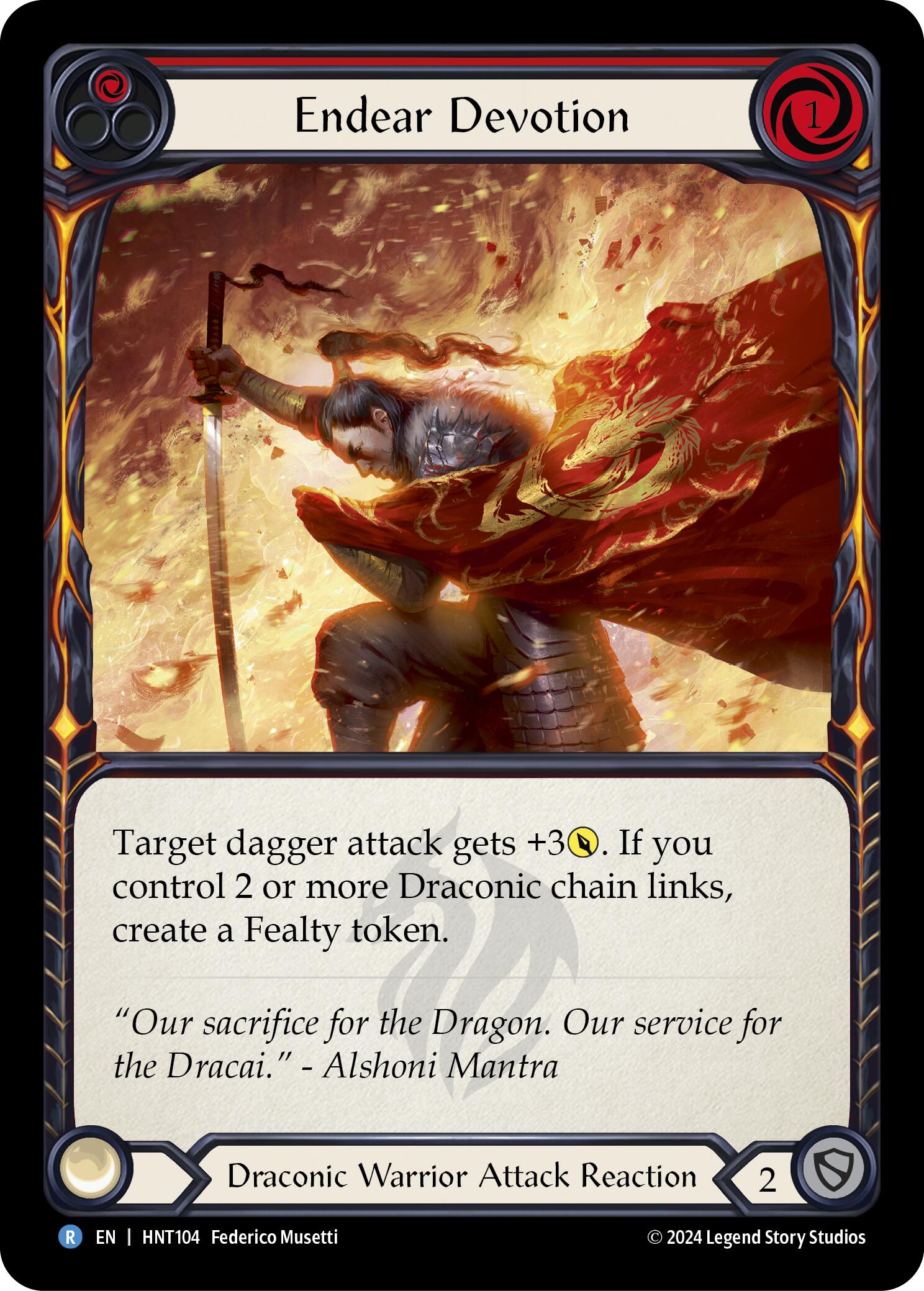 Endear Devotion (Red) [HNT104] (The Hunted)  Rainbow Foil | Gamers Paradise