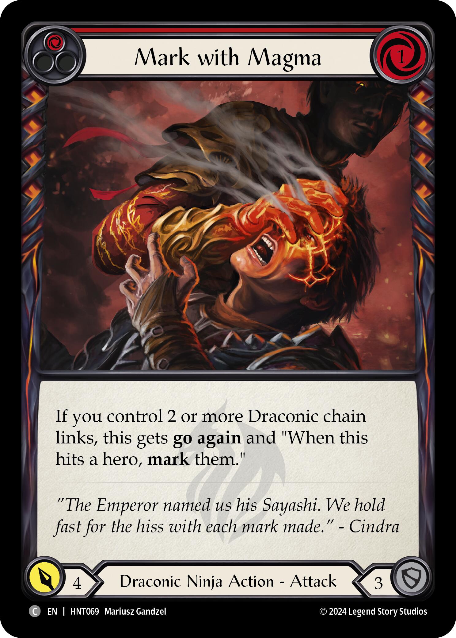 Mark with Magma (Red) [HNT069] (The Hunted)  Rainbow Foil | Gamers Paradise