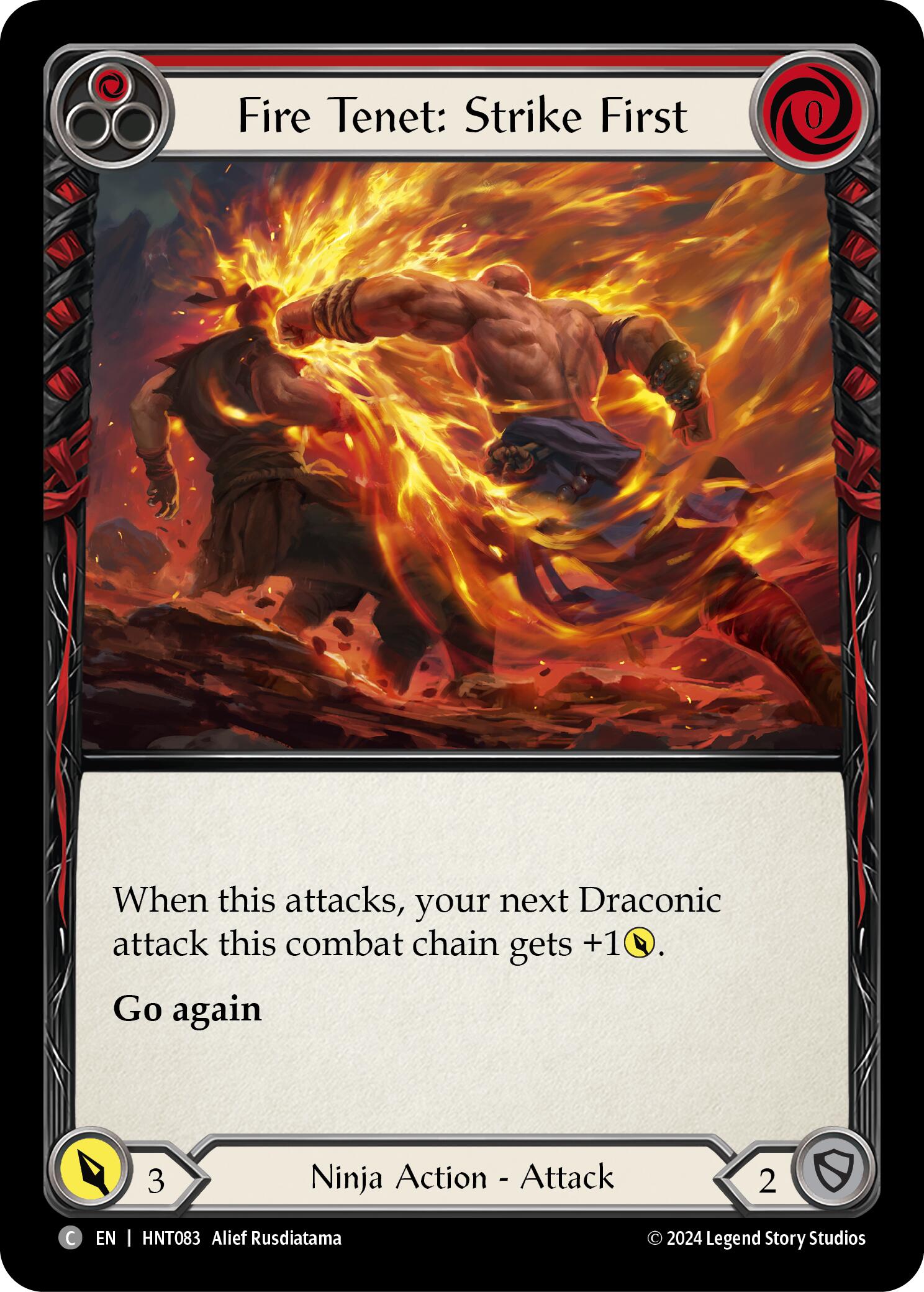 Fire Tenet: Strike First (Red) [HNT083] (The Hunted)  Rainbow Foil | Gamers Paradise