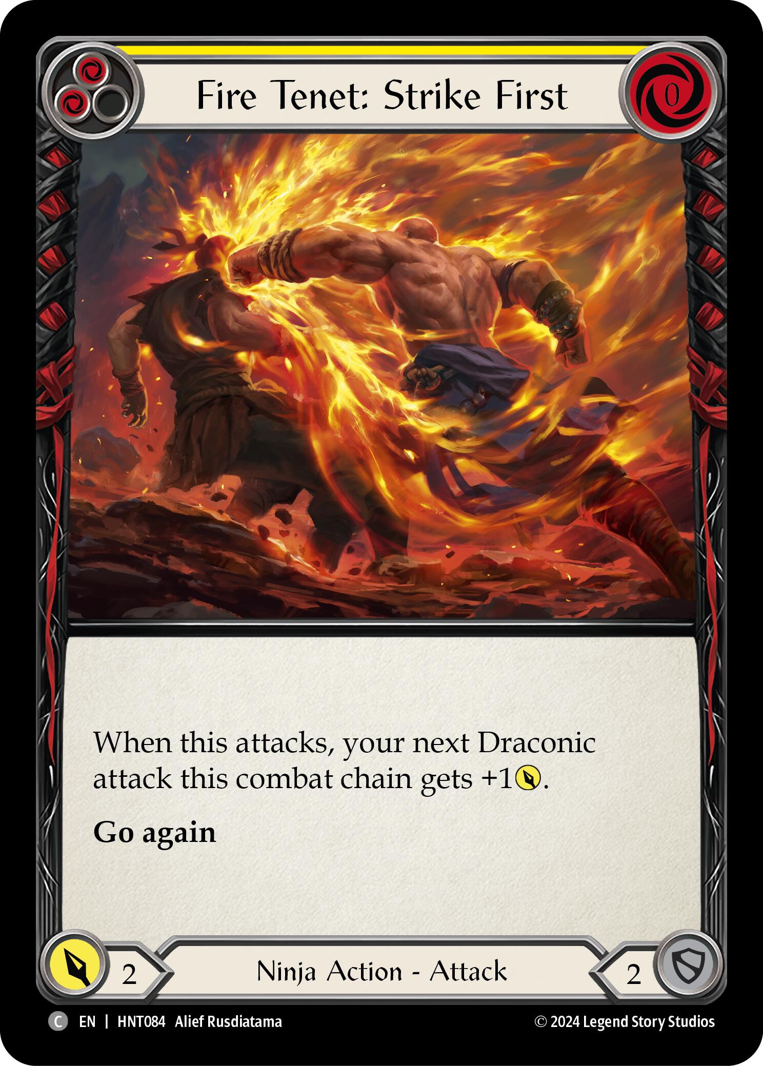 Fire Tenet: Strike First (Yellow) [HNT084] (The Hunted)  Rainbow Foil | Gamers Paradise