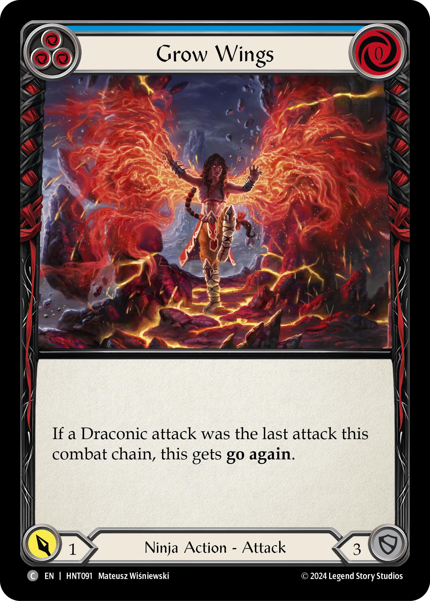 Grow Wings (Blue) [HNT091] (The Hunted)  Rainbow Foil | Gamers Paradise