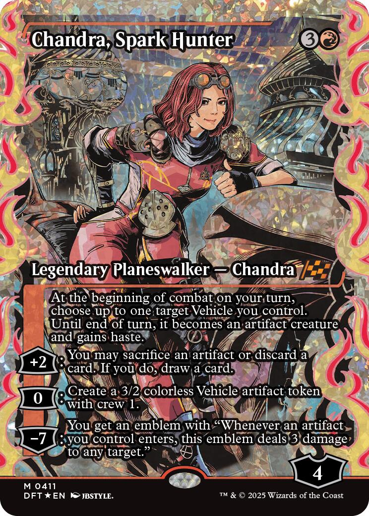 Chandra, Spark Hunter (Showcase Fracture Foil) (Japanese) [Aetherdrift] | Gamers Paradise