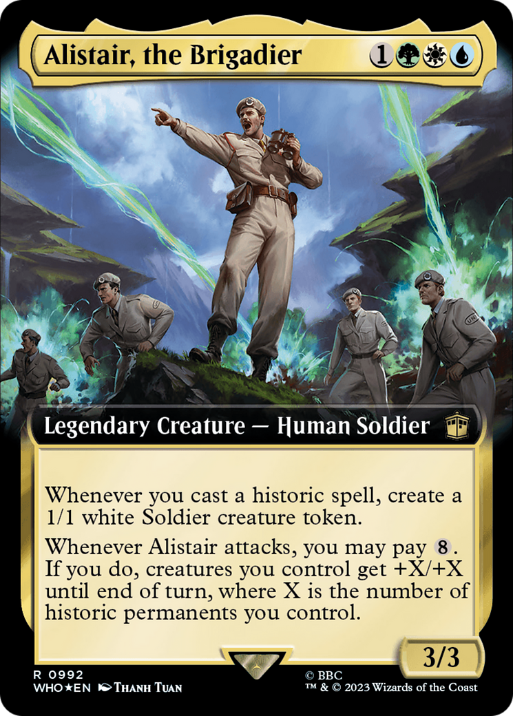 Alistair, the Brigadier (Extended Art) (Surge Foil) [Doctor Who] | Gamers Paradise