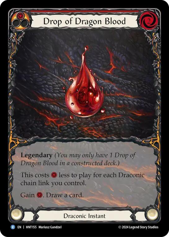 Drop of Dragon Blood (Red) (Extended Art) [HNT155] (The Hunted)  Rainbow Foil | Gamers Paradise