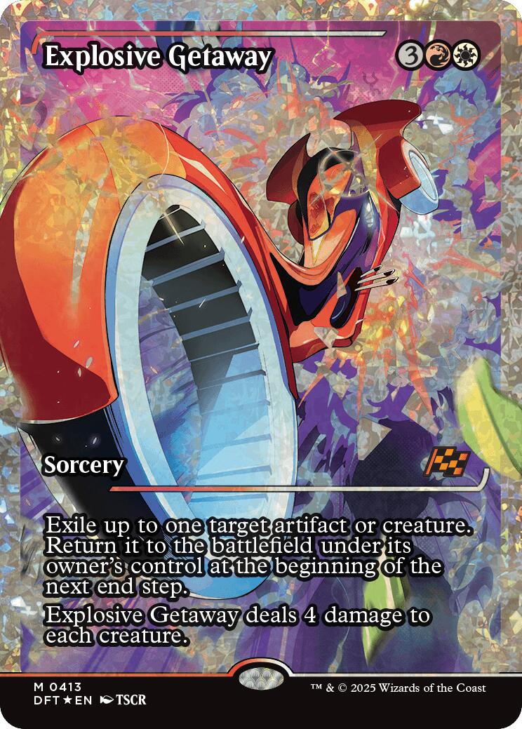 Explosive Getaway (Showcase Fracture Foil) (Japanese) [Aetherdrift] | Gamers Paradise