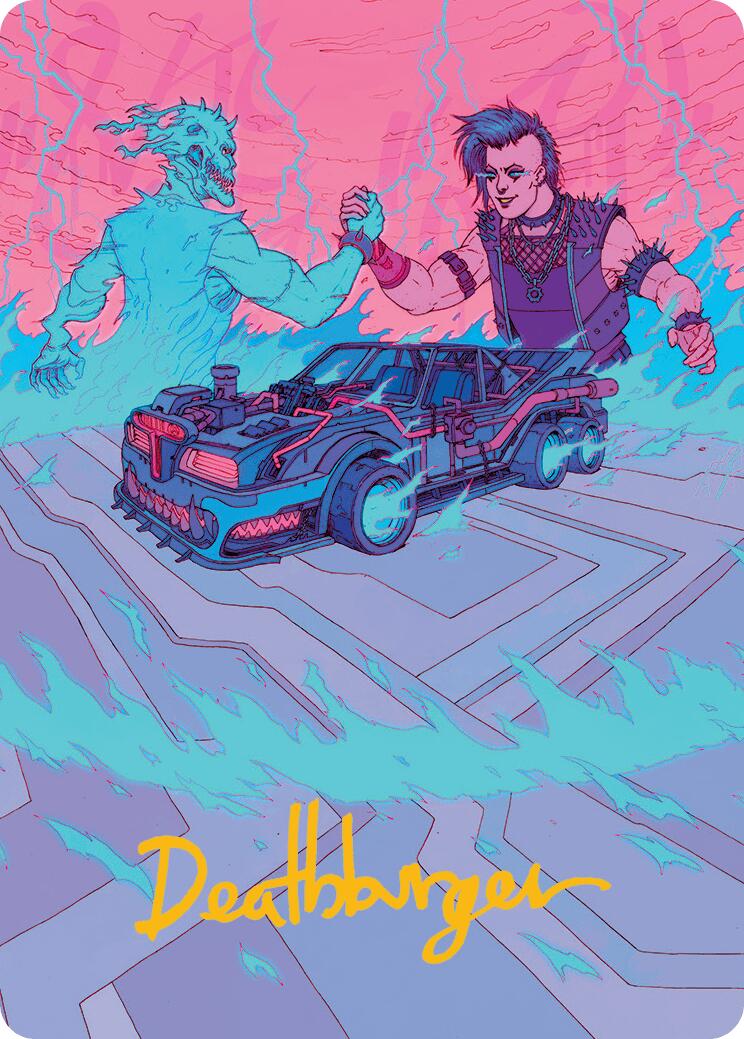 Demonic Junker Art Card (Gold-Stamped Signature) [Aetherdrift Art Series] | Gamers Paradise