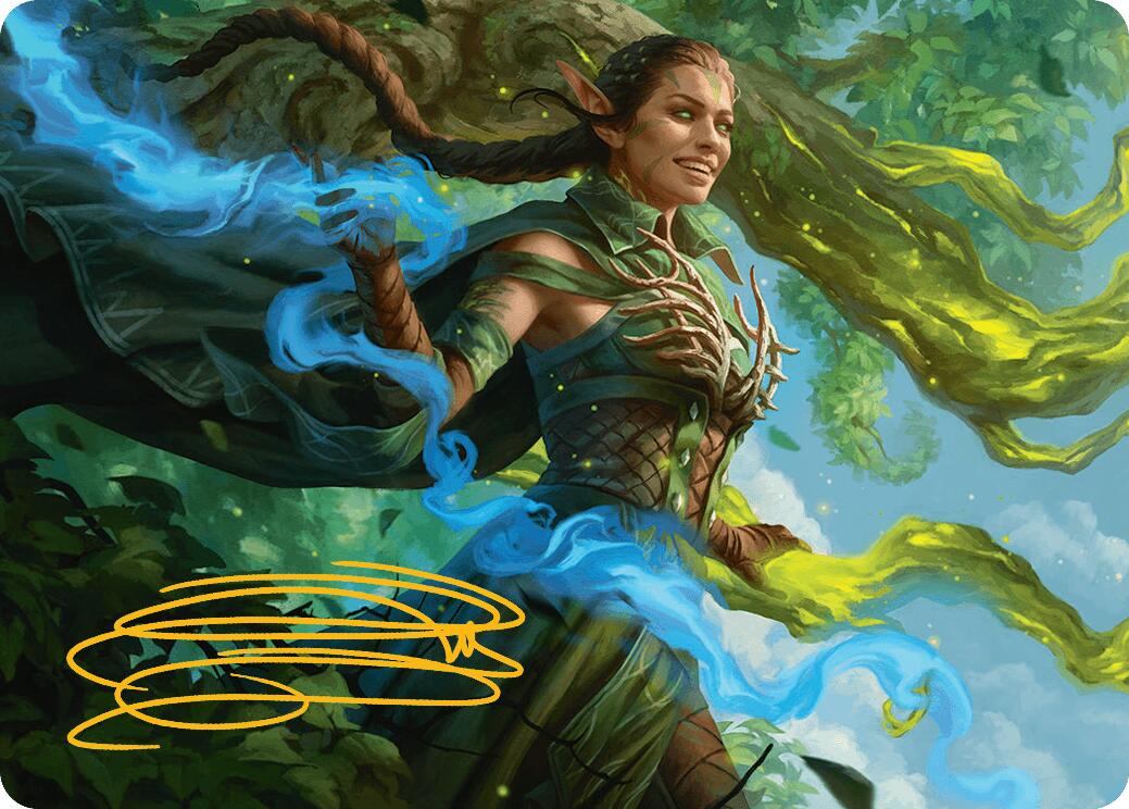 Nissa, Worldsoul Speaker Art Card (Gold-Stamped Signature) [Aetherdrift Art Series] | Gamers Paradise